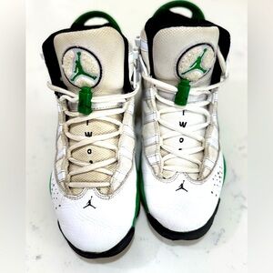 Nike Jordan 6 Ring white and green sneakers Boys size 4.5y